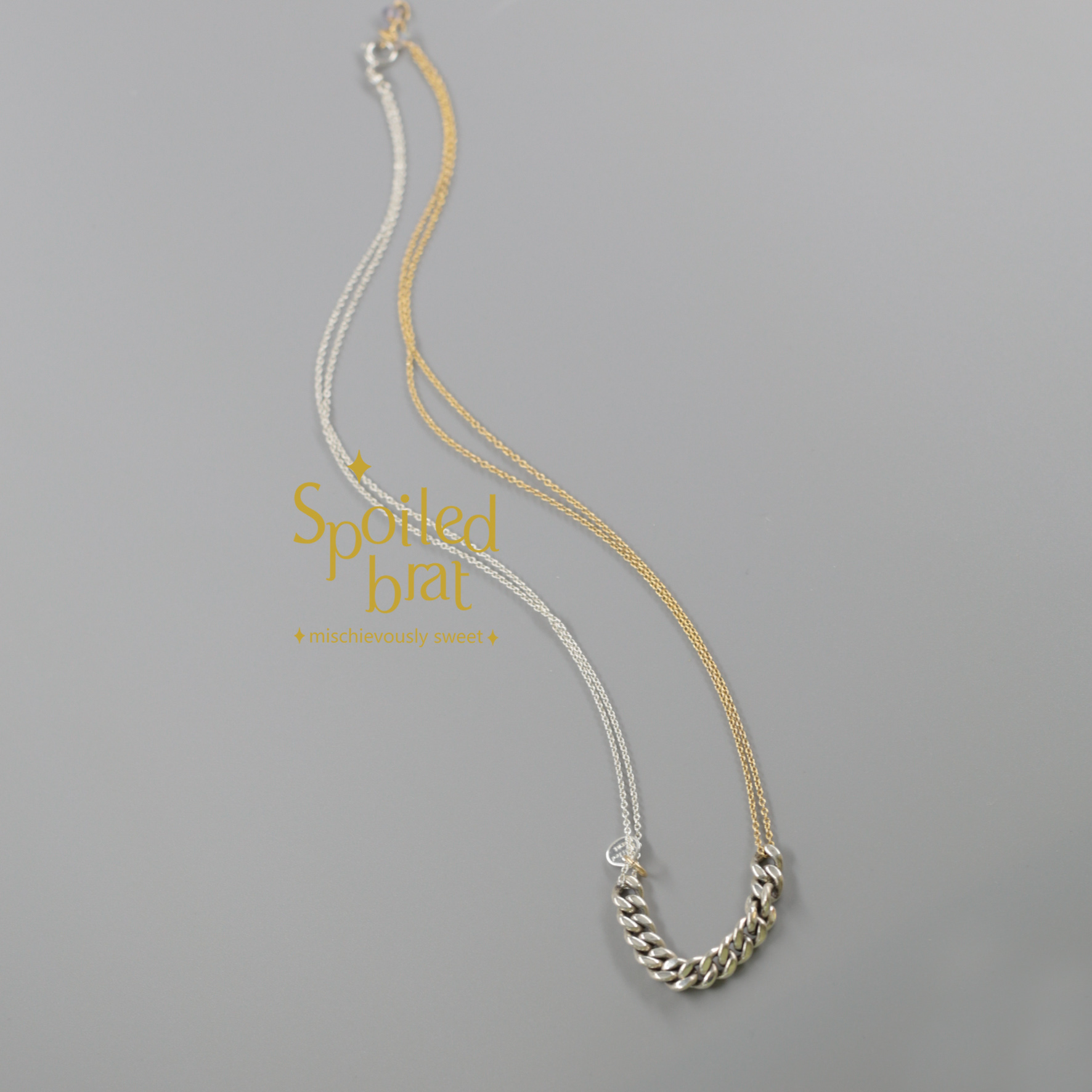 spoiledbrat jewelry金银撞色项链