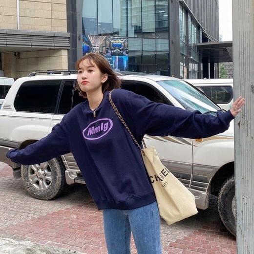 点此购买 mmlg男女款字母印花圆领卫衣 莲158886 商品图6
