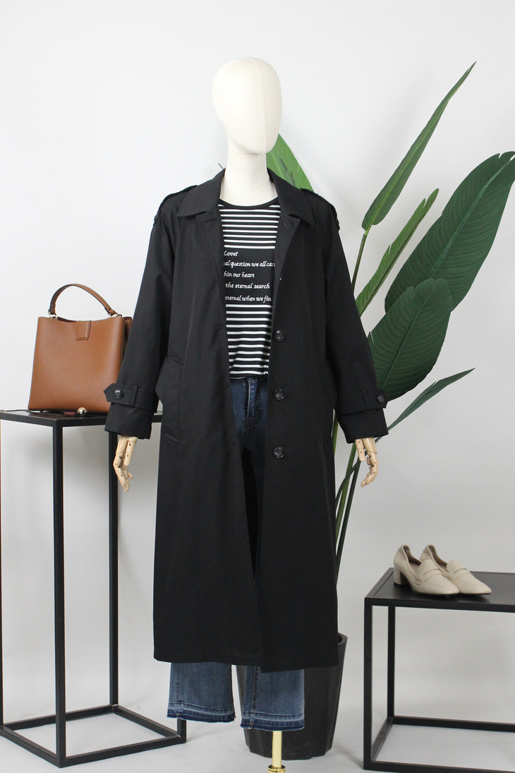 focals女装新款长款风衣yjaf021