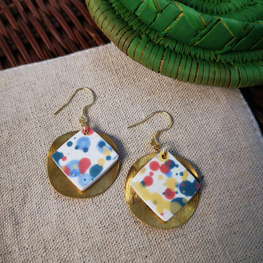 【 矢维艺术陶艺工作室】跨境陶瓷耳环（欧美款） 商品图3