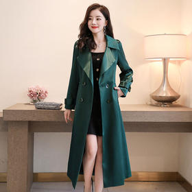 LJY-HR8037-0303韩版中长款外套精品女式风衣