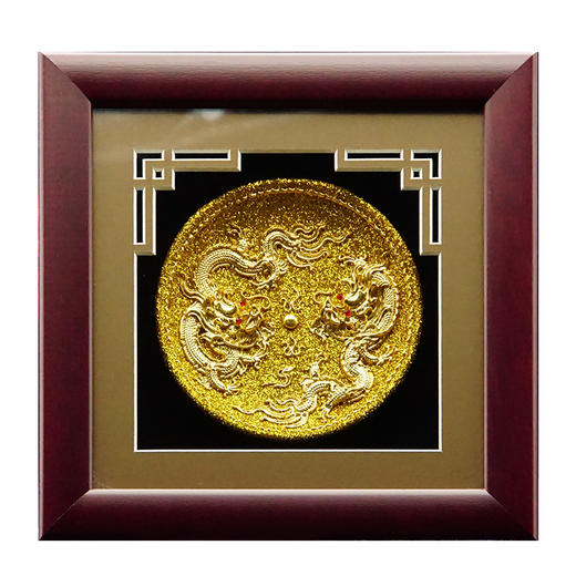 金陵金箔沙金盘画办公室客厅装饰摆件 商品图1