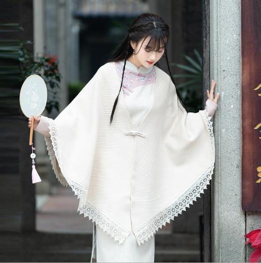 *秋装复古民国风针织披肩斗篷短外套中国民族风秋冬款蝴蝶披肩 商品图2