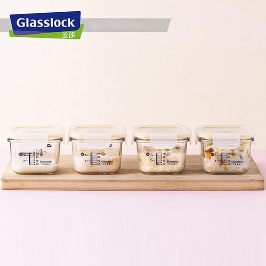 Glasslock baby 正方形婴儿辅食盒3件套（带刻度） 商品图2