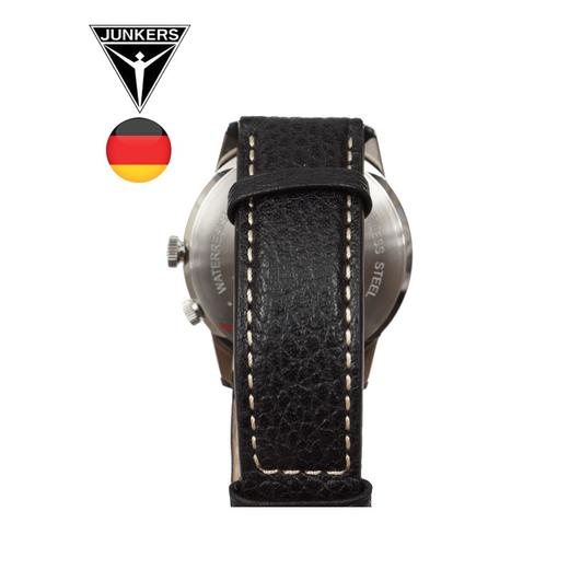 德国JUNKERS荣克 G38 双时区日期真皮表带石英手表6940-4 商品图3