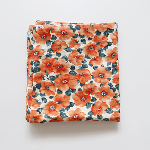 HUGOJIRO薄款长围巾插画水墨花朵 商品图2