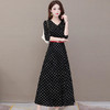 YWE-91335大码减龄过膝中长款波点连衣裙 商品缩略图1
