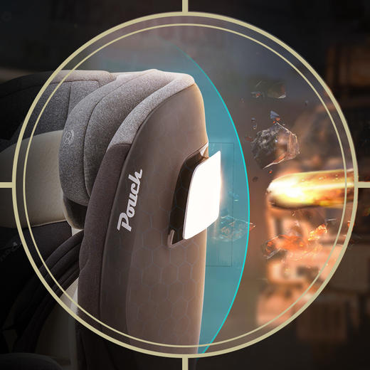 Pouch KS30 儿童安全座椅婴儿360度旋转0-7岁宝宝婴儿一体注塑汽座 商品图3