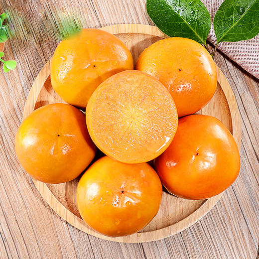 陕西阳丰脆柿子3斤/5斤/9斤装 新鲜水果甜柿子硬柿子蜜柿应季水果 商品图1