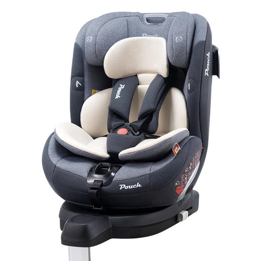 Pouch KS30 儿童安全座椅婴儿360度旋转0-7岁宝宝婴儿一体注塑汽座 商品图5