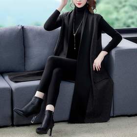 NYL-129987时尚潮流气质大气风衣新款中长款马甲背心外套