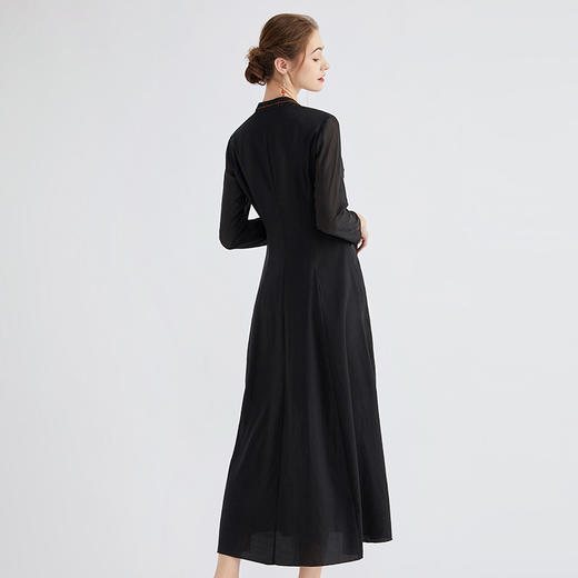 TANGY Collection/天意精品2020年秋季新品林隐系列柯纱线迹莨绸连衣裙 商品图3