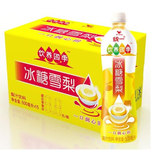 统一冰糖雪梨 500ml*15瓶/件 商品图0
