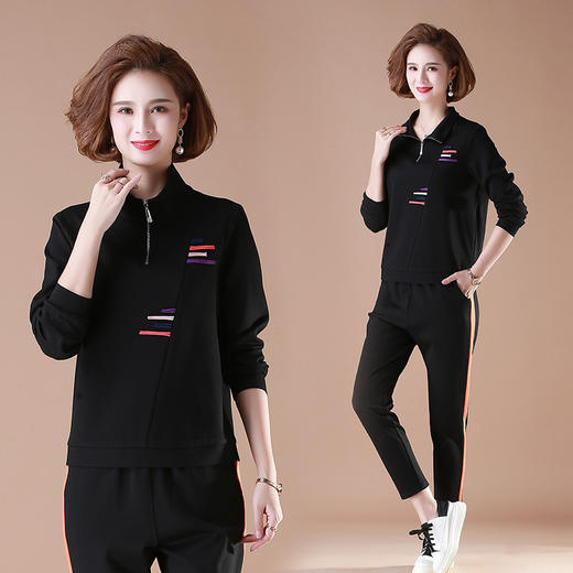 YSM-149P妈妈秋装洋气卫衣中年春秋运动服套装 商品图0