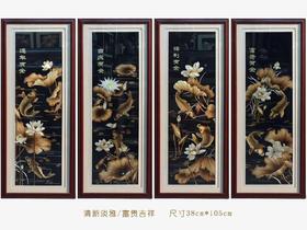 【江南非遗芦苇画】连年有余（四件套）