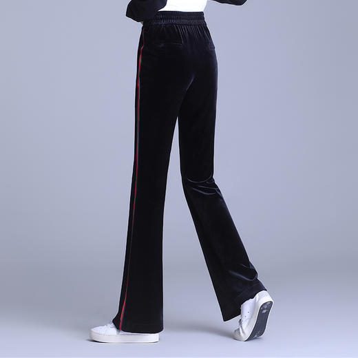 ALSY-20220金丝绒阔腿裤松紧高腰百搭简喇叭裤 商品图2