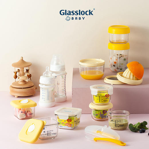 Glasslock baby 正方形婴儿辅食盒3件套（带刻度） 商品图1
