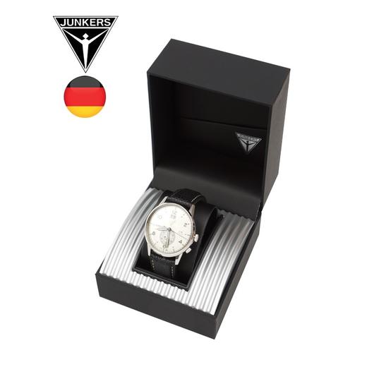 德国JUNKERS荣克 G38 双时区日期真皮表带石英手表6940-4 商品图4