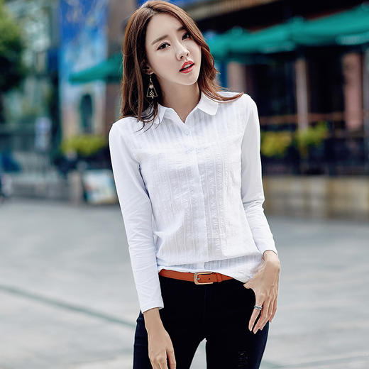 JW-6028秋季新款女装长袖衬衫女打底衫韩版女士上衣 商品图1