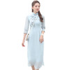 XGT-Q2355改良雪纺古典绣花时尚中长款中国风旗袍裙 商品缩略图4