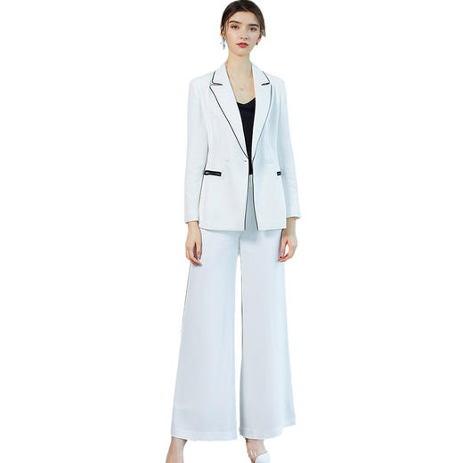 IWY/白色长袖西装阔腿长裤套装CP591 商品图4