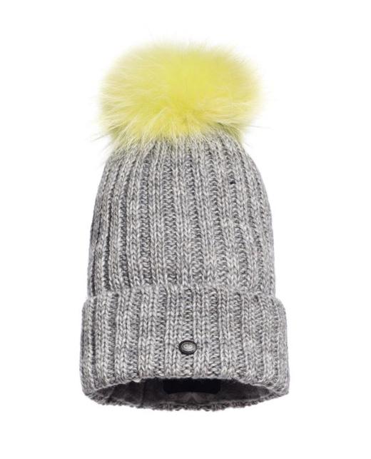 Goldbergh - CRISTINA beanie real raccoon fur - neon yellow - 戈德堡 - 毛线帽 - 黄色 商品图0