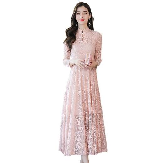 NYL-098704新款复古气质蕾丝连衣裙 商品图4