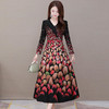 YWE-DQ2051秋新款气质减龄印花连衣裙 商品缩略图1