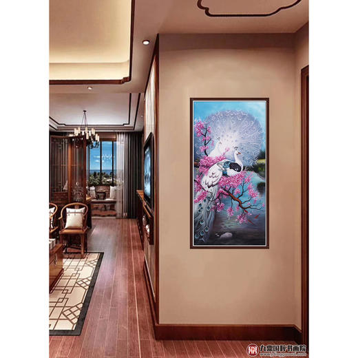 孙婷婷《孔雀》60×120cm 油画竖幅作品 餐厅/茶室/卧室挂画 商品图0