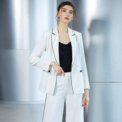 IWY/白色长袖西装阔腿长裤套装CP591 商品图1