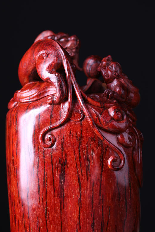 “螭龙戏珠”小叶紫檀摆件 b43 商品图4