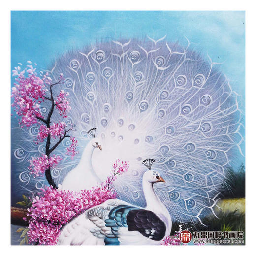 孙婷婷《孔雀》60×120cm 油画竖幅作品 餐厅/茶室/卧室挂画 商品图3