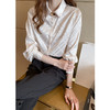 AQJ-8110时尚洋气设计感小众上衣宽松长袖缎面衬衣打底衫 商品缩略图1