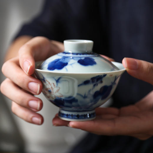 盖碗-荷花池塘盖碗 商品图1