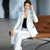 IWY/白色长袖西装阔腿长裤套装CP591 商品缩略图0