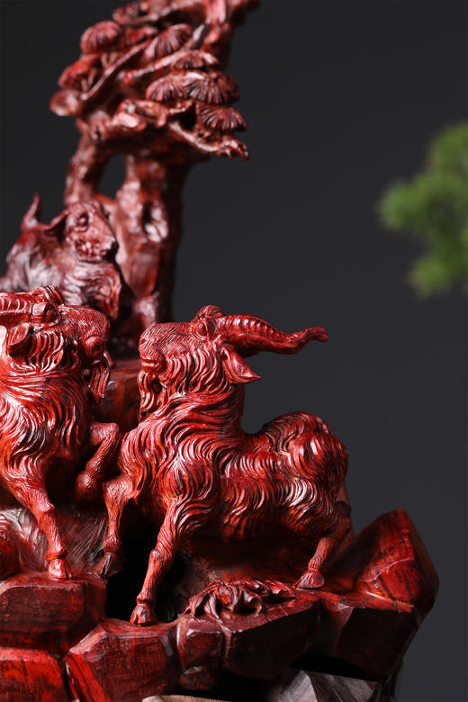 “三阳开泰”小叶紫檀雕件 b42 商品图1