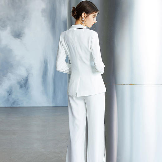IWY/白色长袖西装阔腿长裤套装CP591 商品图3