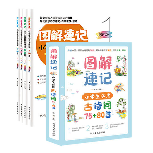 图解速记古诗词（全4册）赠168节古诗速记课  小学生语文古诗词75+80首 商品图0