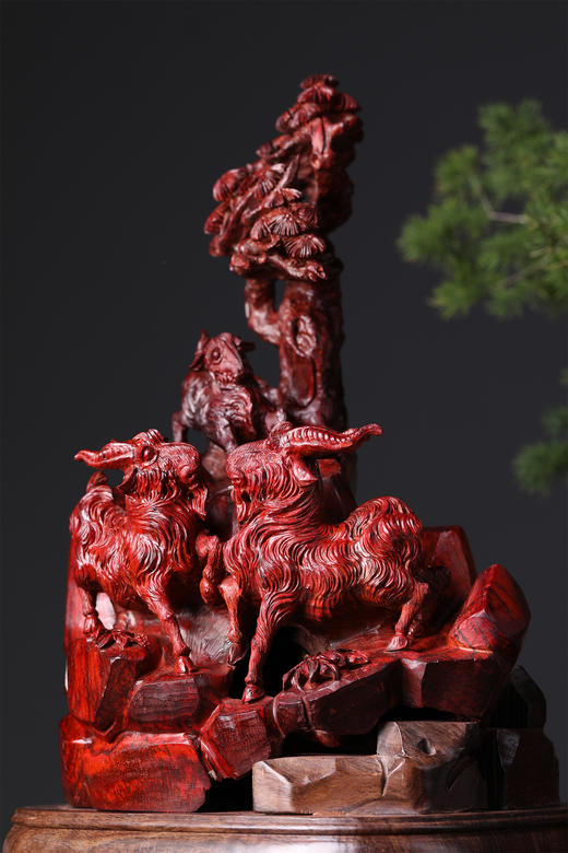 “三阳开泰”小叶紫檀雕件 b42 商品图3