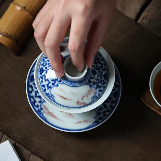 盖碗-山水村居盖碗 商品图3