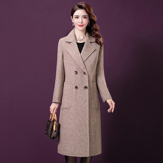 AYL-8286阔太太毛呢大衣韩版气质女装贵夫人呢子外套 商品图3
