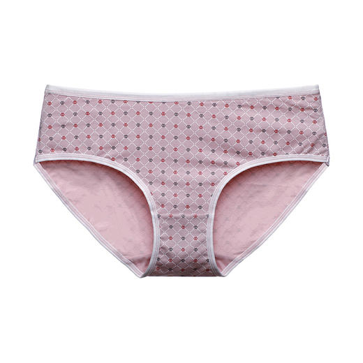 雅黛丽格子印花中腰平角裤纯棉底裆女士舒适透气内裤单条装DYK03057 商品图1