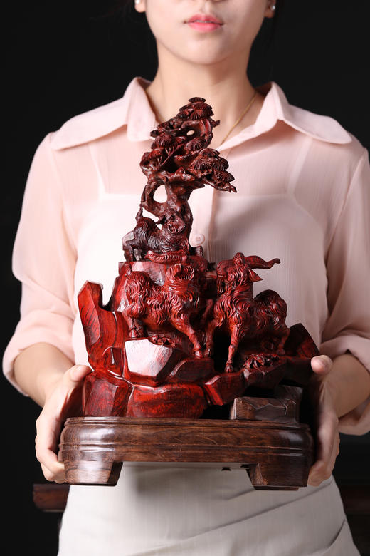 “三阳开泰”小叶紫檀雕件 b42 商品图8