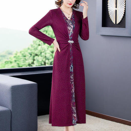 AHM-yqwl6608新款气质假两件收腰连衣裙 商品图1