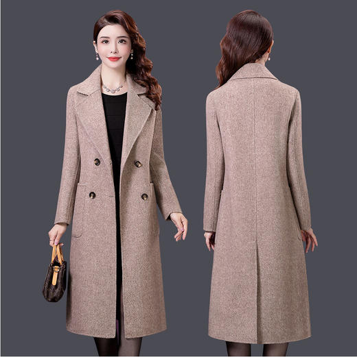 AYL-8286阔太太毛呢大衣韩版气质女装贵夫人呢子外套 商品图4