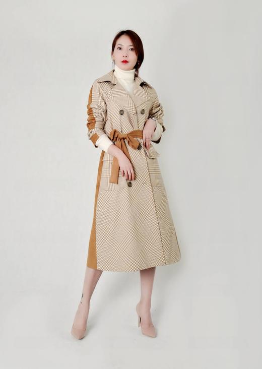 后背撞色系带廓形风衣（附腰带）套装 商品图2