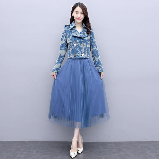 SG-1289秋季新款女气质长袖连衣裙减龄显瘦秋装洋气两件套 商品图1