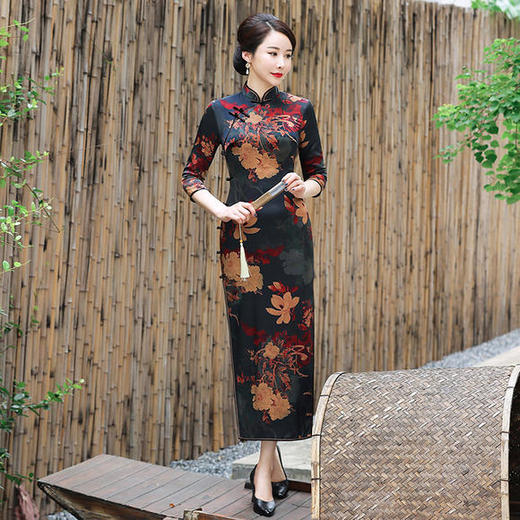 WXG-改良版旗袍秋冬款旗袍显瘦改良版旗袍 商品图0