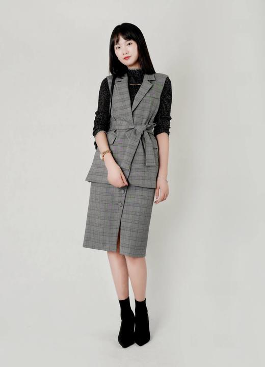 摆双开叉马甲套装（附腰带） 商品图1