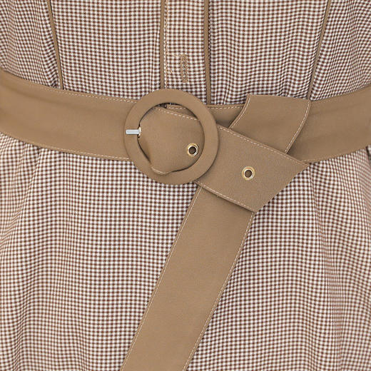 YX-YJ-ZN15时尚显瘦格纹连衣裙气质高端轻熟风洋气A字裙 商品图3